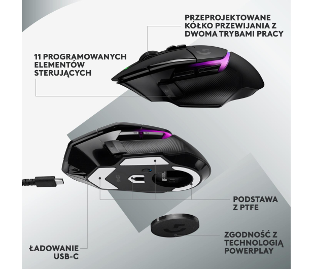 Logitech G502 X PLUS czarna - 1066485 - zdjęcie 12